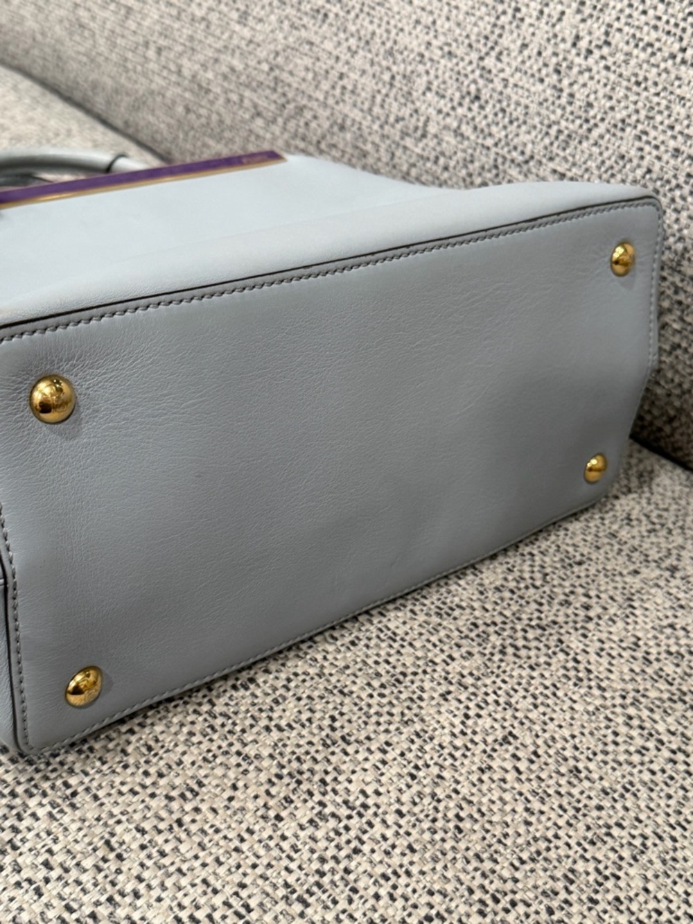 Fendi Blue Leather Small 2Jours Tote - Picture 14 of 16
